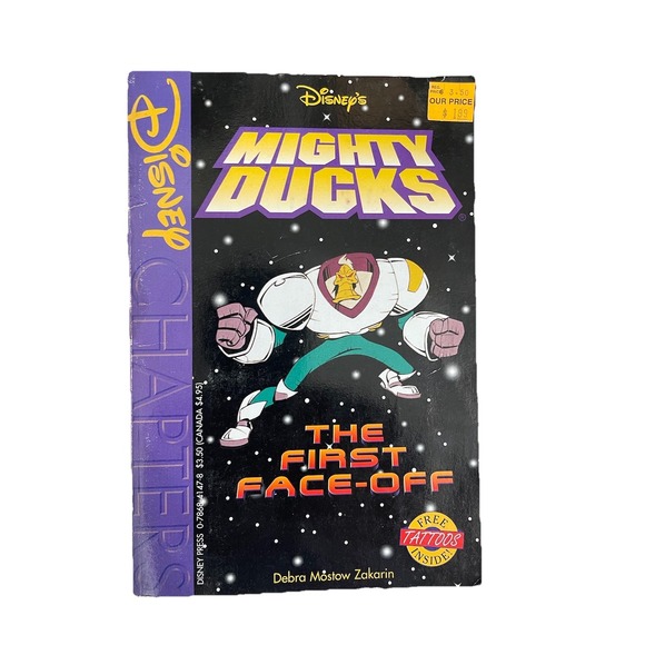 Disney Other - Disney Press 1997 Book The Mighty Ducks The First Face-Off Unused Tattoo Sheet